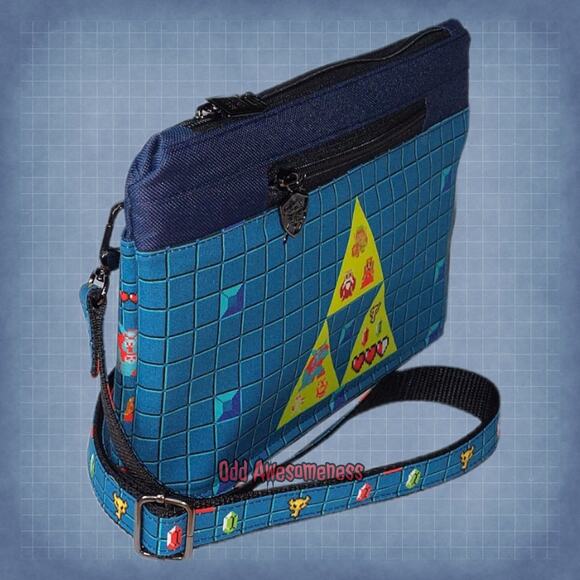 Retro 8 bit Crossbody Bag- FLAWED Gamer Accessory Carry Gift Custom Fabric - Picture 2 of 10